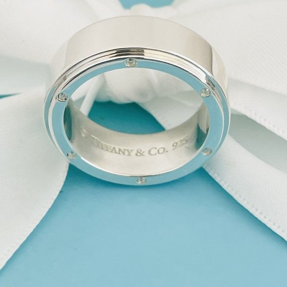 Size 9.5 Tiffany Metropolis Ring Mens Unisex in Sterling Silver - Picture 4 of 8